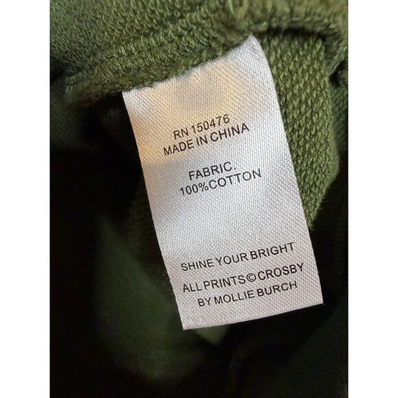 Crosby by Mollie Burch Size SM Army Green Ruffled Pullover Sweatshirt - Picture 4 of 6